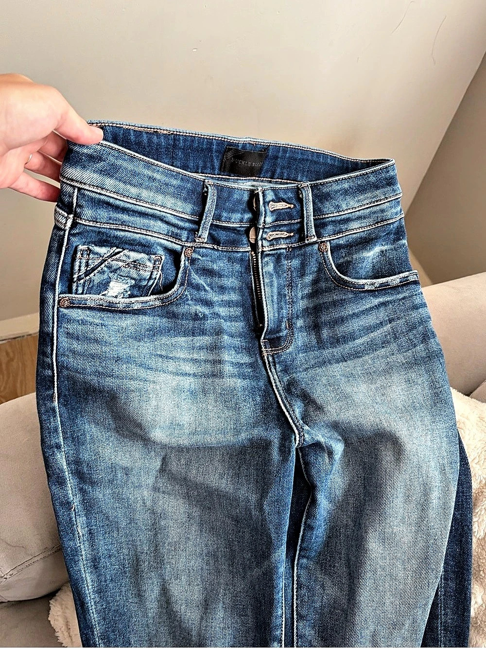 Buckle Black Fit No. 35 Tailored Bootcut Jeans Blue Waist 29x 36 extra long